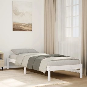 vidaXL Cadru pat foarte lung fără saltea alb 90x220 cm lemn masiv pin