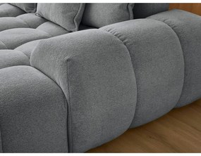 Colțar gri închis extensibil/cu spațiu de depozitare cu tapițerie din chenille (cu colț pe partea stângă/în formă de "U") Everest – Bobochic Paris