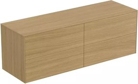 Dulap baza suspendat Ideal Standard Atelier Conca finisaj stejar deschis 4 sertare cu blat 160 cm