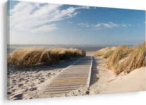 Tablou - Plaja cu nisip de pe insula Langeoog, Germania (90x60 cm)