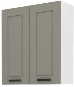Dulap superior de bucătărie, două uși Lucid 80 G 90 2F (claygrey + alb). 1045455