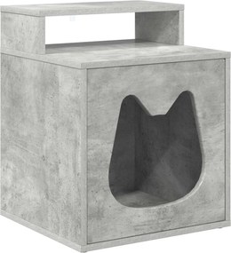 vidaXL Casa pentru pisici Beton 42,5 x 40 x 53,5 cm Lemn compozit