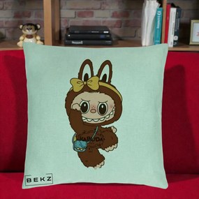 Perna Personalizata Kabuda Maro cu Funda Aurie, 40x40 cm, Verde Menta, Husa Detasabila, Perna Inclusa, BEKZ®