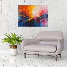 Tablou pe sticlă - Abstracție de culoare (70x50 cm)