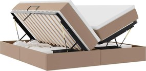 vidaXL Pat cu saltea și spațiu de depozitare Cappuccino 180 x 200 cm