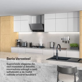 Klarstein Verosteel hotă de bucătărie | Elegantă, minimalistă, puternică | Clasa energetică A | 624 m³/h | 60 cm