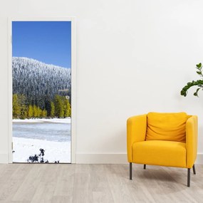 Fototapet pentru ușă - munții înzăpeziți iarna (95x205cm)