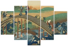 Tablou - Katsushika Hokusai, Ariwara no Narihirafrom the series One Hundred, Poems Explained by the Nurse (Hyakunin isshu uba ga etoki), reproducere (150x105 cm)