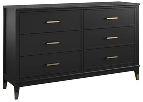 Comodă CosmoLiving by Cosmopolitan Westerleigh, 144 x 85 cm, negru