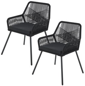 Jusky Scaune metalice Kastos 2 buc - negru