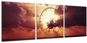 Tablou cu soarele după nori (cu ceas) (90x30 cm)