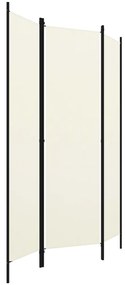 Paravan de cameră cu 3 panouri, alb crem, 150 x 180 cm