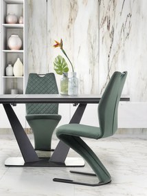 Set masa extensibila Fangor L160-220 cm + 4 scaune K442 velvet verde