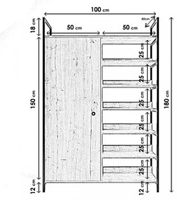 Dulap pentru Haine L613, Stejar