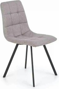 Scaun tapitat K402, gri/negru, stofa clasica/metal, 45x55x86 cm