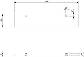 Raft de perete Aqualine SAMBA 50 cm