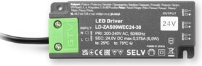 Transformator Easy Click GTV pentru bandă LED, 9W, 24V, IP20, 3 ieșiri Mini AMP, cablu 1,5 m 9 W, 24 V, 1.5 m, Plastic, Easy Click