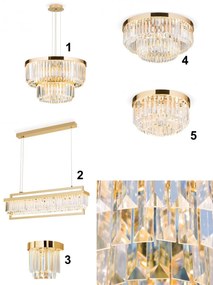 Candelabru, Lustra LED design LUX PRISM, 24K gold plated