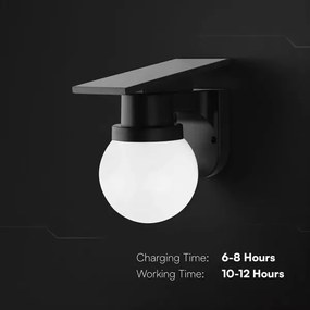 Lampă solară LED de perete LED/3,7V 3000/4000/6400K IP54 1800 mAh neagră + telecomandă