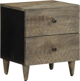 vidaXL Noptiera gri deschis 40x33x46 cm lemn masiv de mango