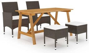 vidaXL Set de masă pentru grădină, 5 piese, maro