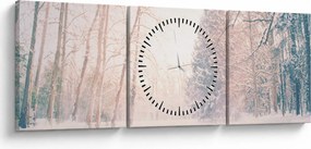 Tablou - Priveliște pădure (cu ceas) (90x30 cm)