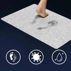 Covoraș de baie gri 50x80 cm Granite – douceur d'intérieur