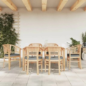 3155772 vidaXL Set mobilier de grădină, 7 piese, lemn masiv de tec