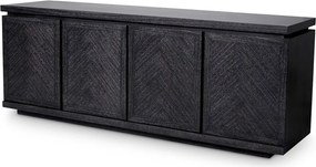 Comoda design LUX Bowen, furnir stejar gri carbune