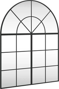 vidaXL Oglindă de perete, negru, 80x100 cm, arcuită, fier