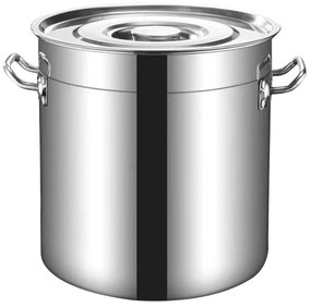 Oala cu capac Rosberg R51211C55, 130,5 litri, 55x55 cm, Inox