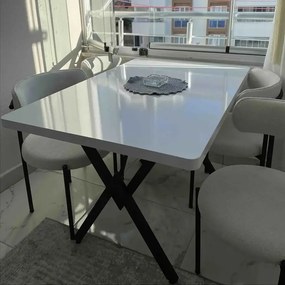 Masa bucatarie texturata, Alb, 110x70x75 cm, A0024