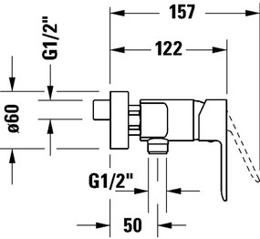 Duravit DC4230001046 - Baterie de duș D-CODE, negru mat