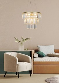 Lustra suspendata design modern Tifanny auriu