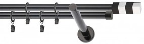 Galerie dubla PICIOR UNIVERSAL MAGNUM INOX dubla 19/19 - NEGRU (Alege marime: 120 cm)