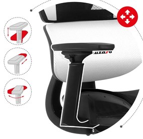 Fotoliu gaming Cruiser 8 (negru + alb). 1087458
