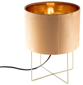 Lampa de masa moderna galbena cu aur - Rosalina