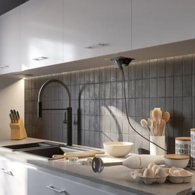 Priză încorporabilă în blat Avaro GTV, 1 priză Schuko, 2 x USB A, alb L:135 mm; l:135 mm, Aluminiu/Plastic, Alb