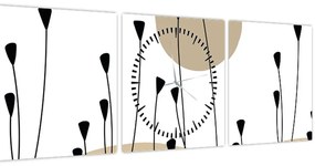 Tablou - Pajiște grafică N⁰2 (cu ceas) (90x30 cm)