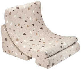 Fotoliu de copii maro deschis cu tapițerie din țesătură bouclé/cu tapițerie din chenille Terrazzo Moon – Wigiwama