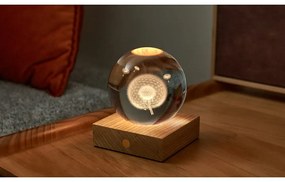 Veioză maro cu luminozitate reglabilă cu abajur din sticlă (înălțime 12 cm) Amber – Gingko