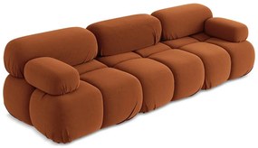 Canapea modulară portocalie cu tapițerie din catifea 285 cm Lokua – Makamii