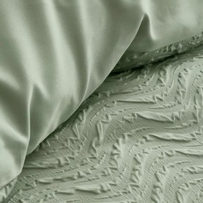 Lenjerie de pat verde din țesătură crep pentru pat dublu, extinsă 230x220 cm Heatset Wave – Catherine Lansfield