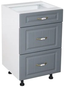 Corp inferior 40 cu 3 sertare metalice pentru greutate Zebra MDF gri dungi