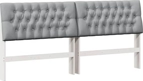 vidaXL Tăblie tapițată Gri deschis 200 cm Lemn de pin masiv