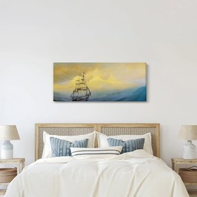 Tablou - Pictură barcă pe mare (120x50 cm)