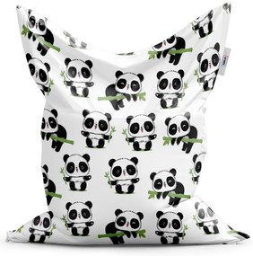 Sac de șezut Classic pande cu rămurică, alb / negru