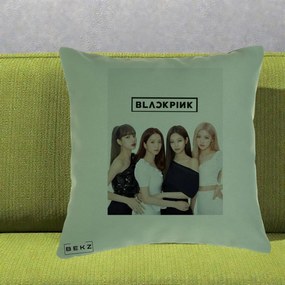 Perna Personalizata K-pop BLACKPINK Foto Grup-Negru, 40x40 cm, Verde, Husa Detasabila, Perna Inclusa, BEKZ®