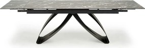 Masa extensibila HILARIO, negru, piatra sinterizata/metal, 180/260x90x
