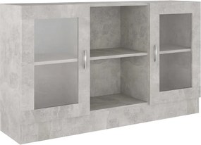 vidaXL Dulap cu vitrină, gri beton, 120x30,5x70 cm, lemn prelucrat